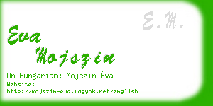 eva mojszin business card
